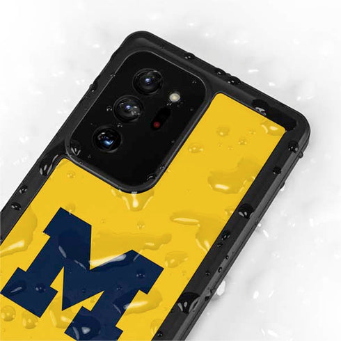 University of Michigan M Logo Yellow Galaxy Note20 Ultra 5G Waterproof Case